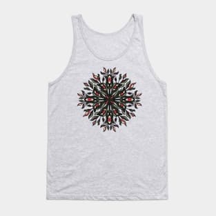 Trippy weird mandala plants and eyes psychedelic art Tank Top